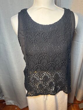 Women's Black Crochet Lace Tank Top - SO cute on!! Size M
